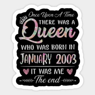 Girls 17th Birthday Queen January 2003 17 Years Old Sticker